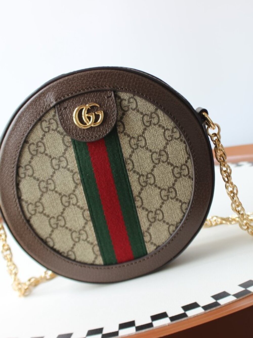 ❀Gucci Ophidia mini GG round shoulder bag